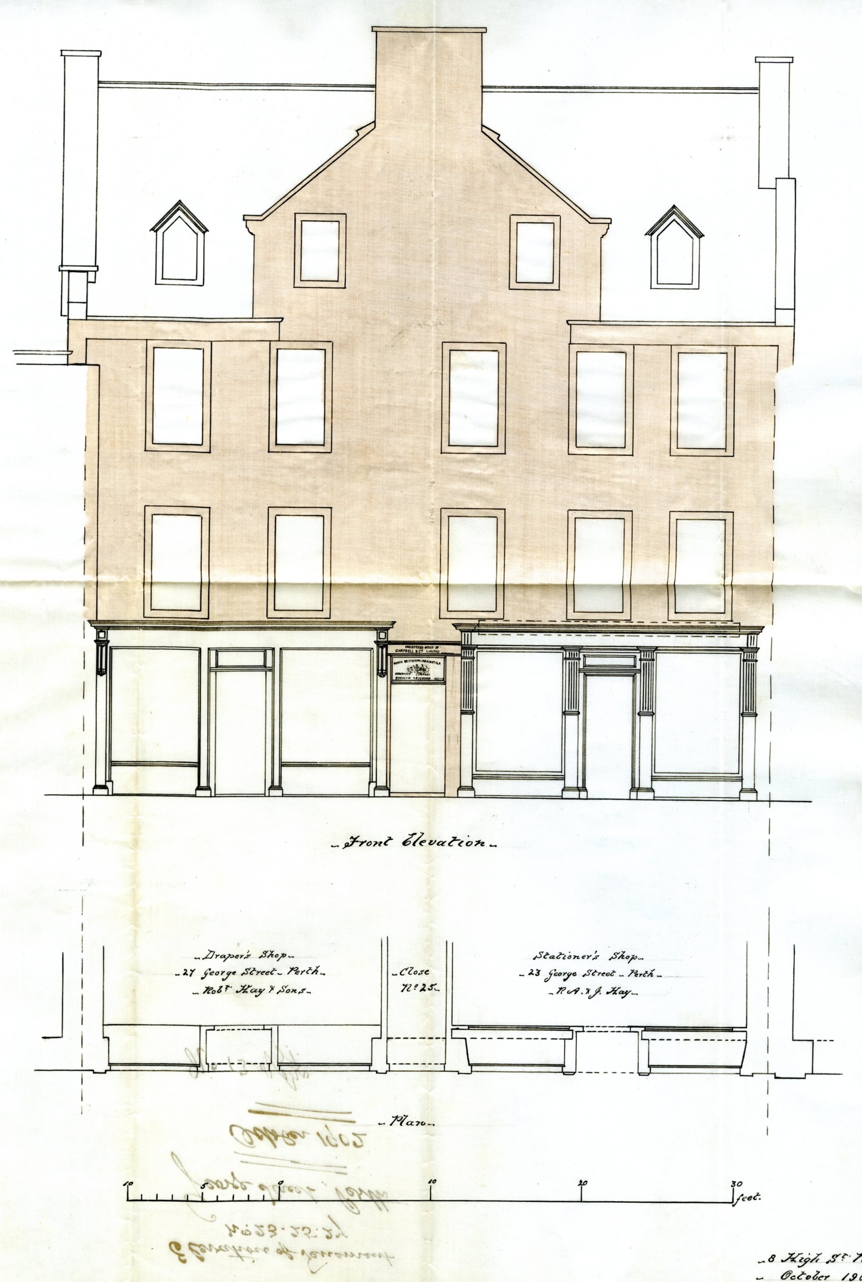 Dean of Guilds drawing of 27 George Street